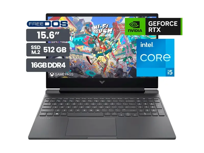 Laptop Gamer HP Victus 15-FA2033LA 15.6" Intel Core i5-13420H 16GB SSD512GB RTX3050 6GB No incluye windows