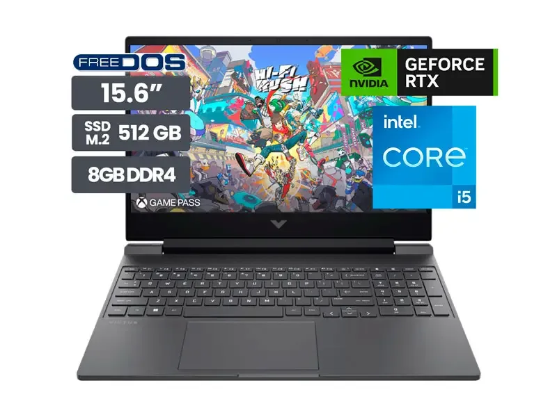 Laptop Gamer HP Victus 15-FA2035LA 15.6" Intel Core i5-13420H 8GB SSD512GB RTX3050 6GB No incluye windows