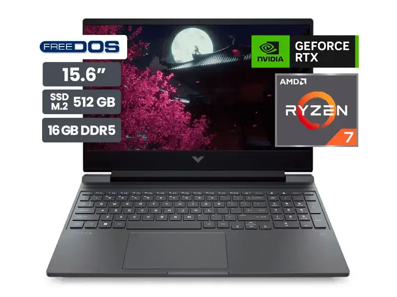 Laptop Gamer HP Victus 15-FB3022LA 15.6" AMD Ryzen 7-7445HS 16GB SSD512GB RTX4050 6GB No incluye Windows