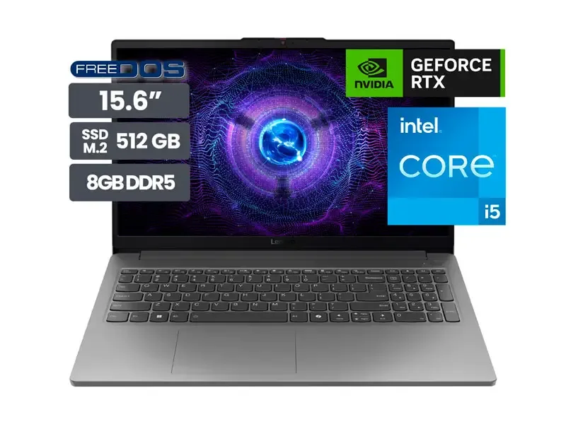 Laptop Gamer Lenovo LOQ 15IAX9E 15.6" Intel Core i5 12450HX 8GB SSD512GB RTX3050 6GB No incluye Windows