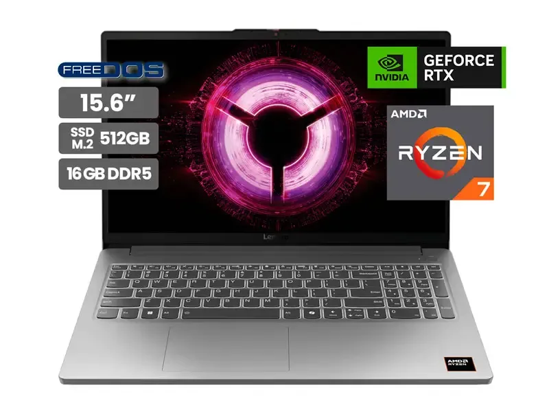 Laptop Gamer Lenovo LOQ Essential 15ARP10E 15.6" AMD Ryzen 7-7735HS 16GB SSD512GB RTX3050 6GB No incluye Windows