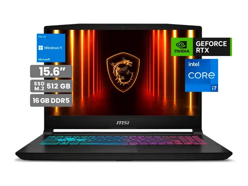 Laptop Gamer MSI Katana HX B14WFK 15.6"  Intel i7-14650HX 16G SSD512GB RTX5060 8GB Wind11 Home