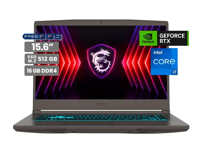 Laptop Gamer MSI Thin 15 B13UC 15.6" Intel i7-13620H 16GB SSD512GB RTX3050 4GB No incluye windows
