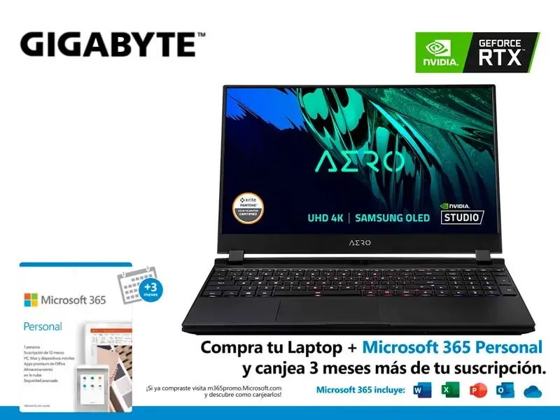 Laptop Gigabyte Aero 15P OLED KD Intel Core i7-11800H 16GB/SSD Gen4 512GB/V8GB RTX3060/15.6" W10Pro
