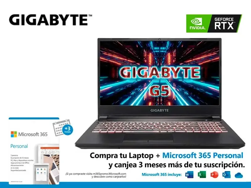Laptop Gigabyte Gamer G5 KC-5BR2130SH Intel i5-10500H 16GB/SSD512GB/V6GB RTX3060/15.6"/ W10H