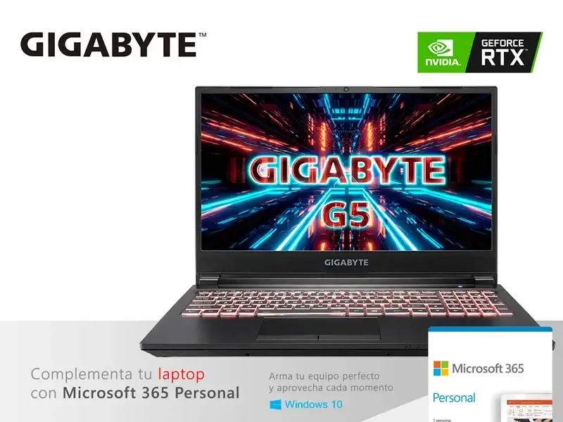 Laptop Gigabyte Gamer G5 KC-5LA2130SH Intel Core i5-10500H 16GB/SSD512GB/V6GB RTX3060/15.6" W10H