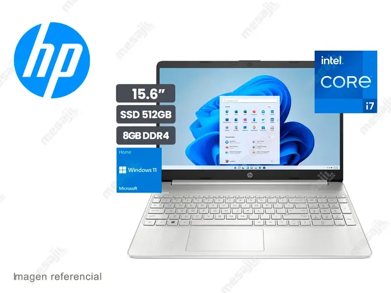 Laptop HP 15-DY5009LA Intel i7-1255U 8GB/SSD512GB/15.6"  W11H