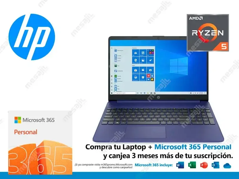 Laptop HP 15-EF1012LA  Ryzen 5-4500U  8GB/SSD256GB/15.6"/W11h