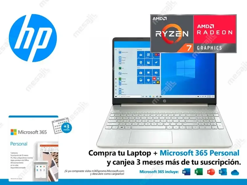 Laptop HP 15-EF1020LA AMD Ryzen 7 4700U 8GB/SSD 512GB/15.6" W11H