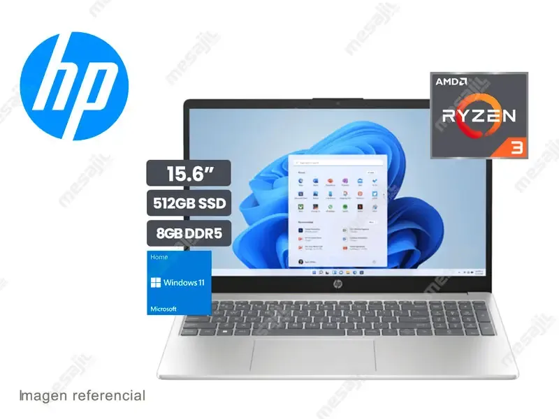 Laptop HP 15-FC0000LA AMD Ryzen 3 7320U 8GB/SSD512GB/15.6" W11 home