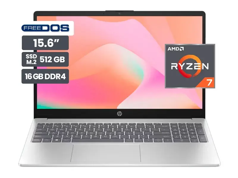 Laptop HP 15-FC0275LA 15.6" AMD Ryzen 7 7730U 16GB SSD512GB No incluye Windows