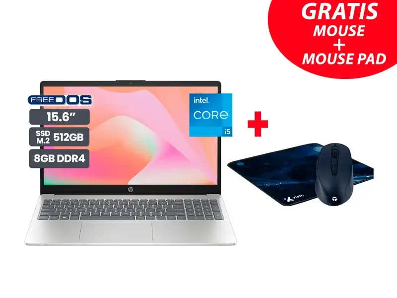 Laptop HP 15-FD0098LA 15.6" Intel Core i5-1334U 8GB SSD512GB No incluye Windows