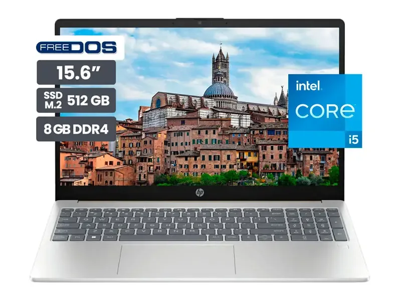 Laptop HP 15-FD0255LA 15.6" Intel Core 5-120U 8GB SSD512GB No incluye Windows