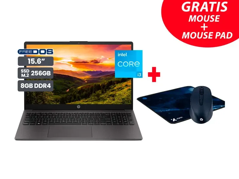 Laptop HP 250 G10 15.6" Intel Core i3-N305 8GB SSD256GB No incluye Windows