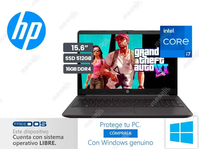 Laptop HP 250 G9 Intel Core i7-1255U 16GB/SSD512GB/15.6" /FreeDos