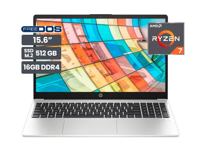 Laptop HP 255 G10 15.6" AMD Ryzen 7 7730U 16GB SSD512GB No Incluye Windows