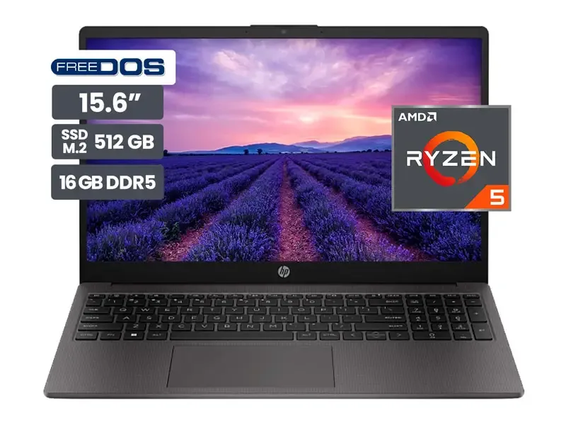 Laptop HP 255 G10 15.6" Ryzen 5 7520U 16GB SSD512GB No incluye Windows
