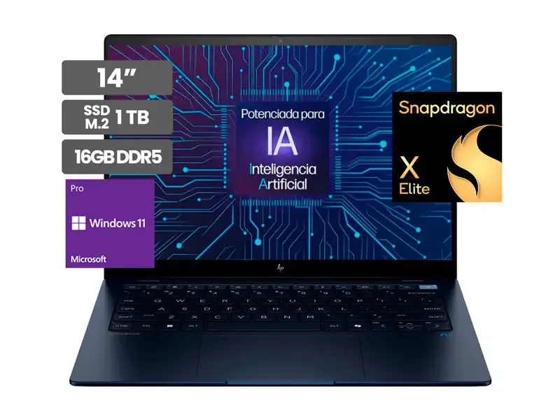 Laptop HP Elite Ultra G1q 1000 14" Touch SnapdragonX X1E-78- 100 16GB SSD1TB  Wind11 Pro