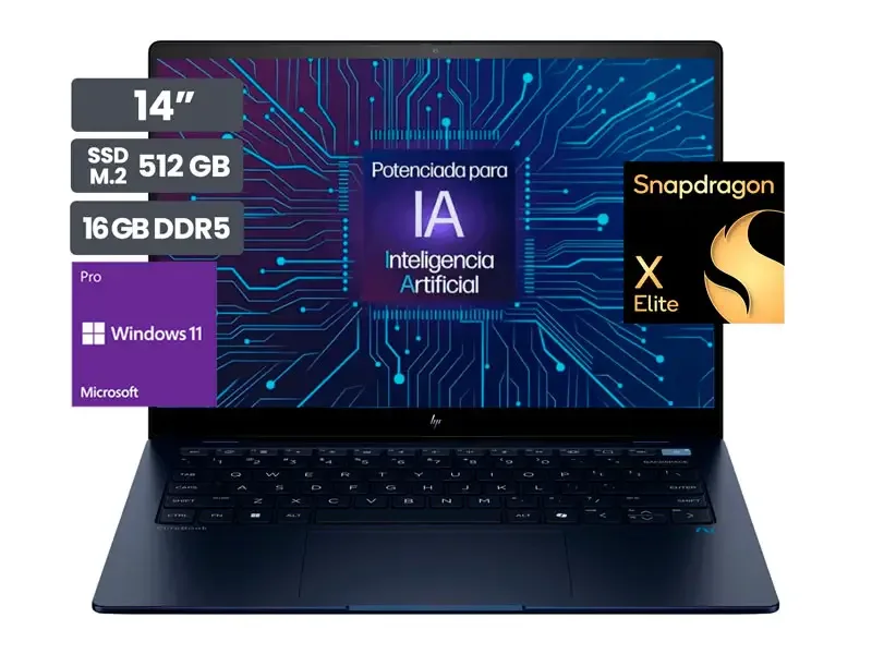 Laptop HP Elite Ultra G1q 1000 14" Touch SnapdragonX X1E-78- 100 16GB SSD512GB Wind11 Pro