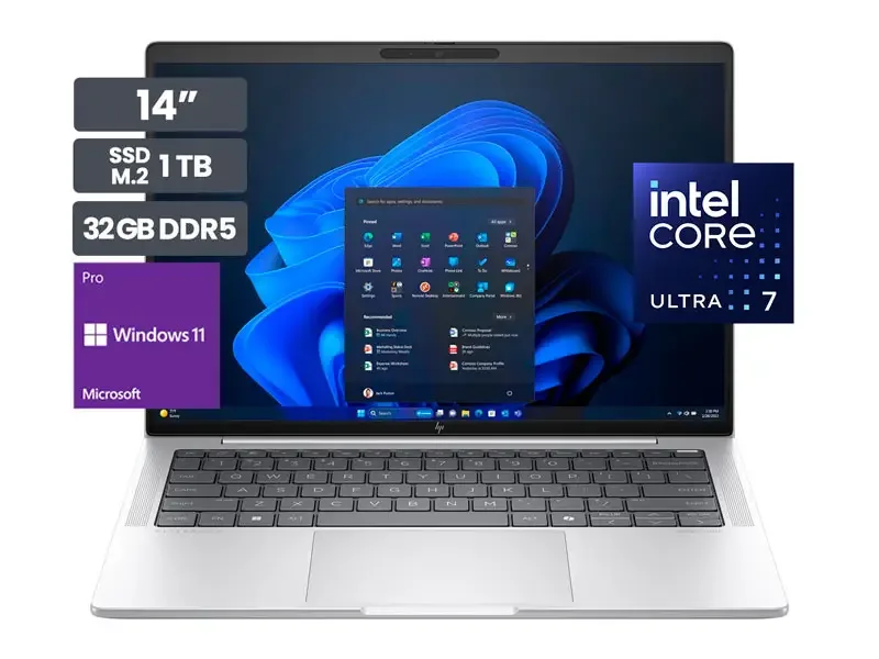 Laptop HP EliteBook 1040 G11 14" Touch Intel Core Ultra 7 155H 32GB SSD1TB Wind11 Pro
