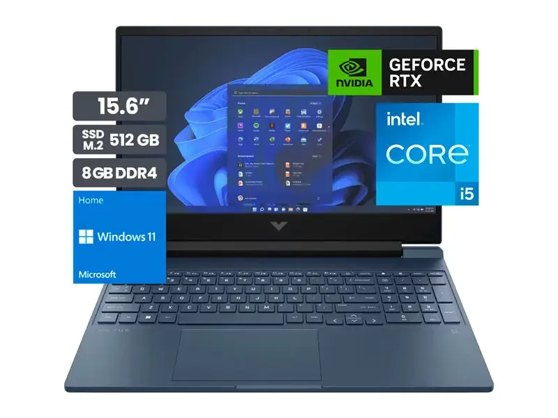 Laptop HP Gamer Victus 15-FA0021LA Intel Core i5-12450H 8GB/SSD 512GB/RTX3050 V4GB/15.6"/ W11h