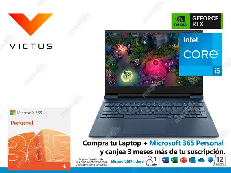 Laptop HP Gaming VICTUS 16-D0524la Intel Core i5-11260H 16GB/SSD 512GB/V4GB/W11h/16.1"