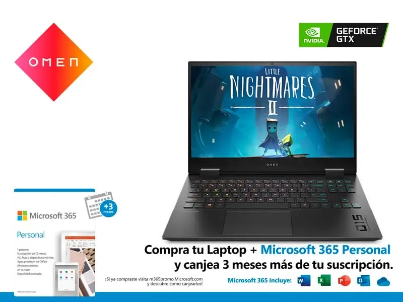 Laptop HP OMEN 15-ek0004la Core i7-10750H 12GB/32GB Optane/SSD512GB/V4GB GTX1650/ 15.6" W10