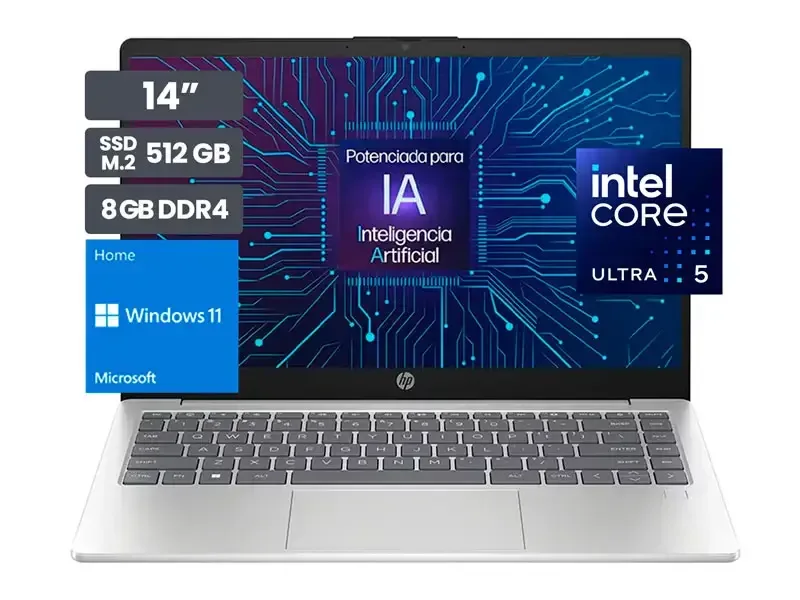 Laptop HP Pavilion 14-EP1001LA Core ultra 5 125H DDR5 8GB/SSD512GB M.2/14"/W11h/Silver