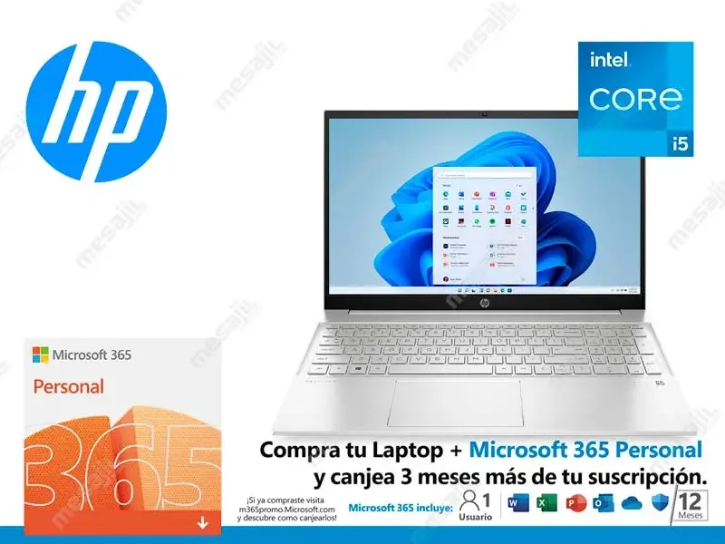 Laptop HP Pavilion 15-eg0501la Intel Core i5-1135G7 8GB/SSD512GB/15.6"/W11h