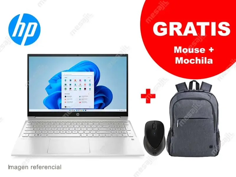 Laptop HP Pavilion 15-eg0501la Intel Core i5-1135G7 8GB/SSD512GB/15.6"/W11h + Mochila y Mouse