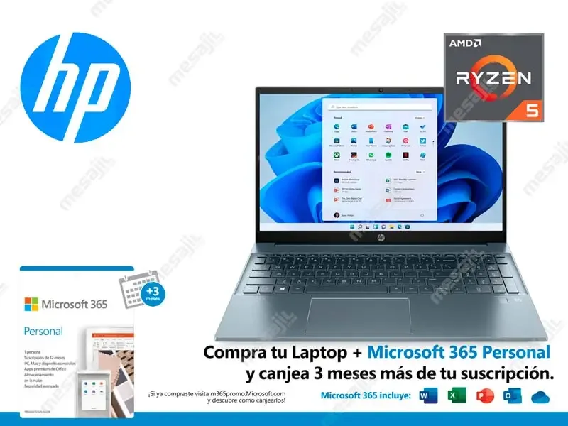 Laptop HP Pavilion 15-EH0002LA AMD Ryzen 5-4500 8GB/SSD512GB/15.6"/W11H