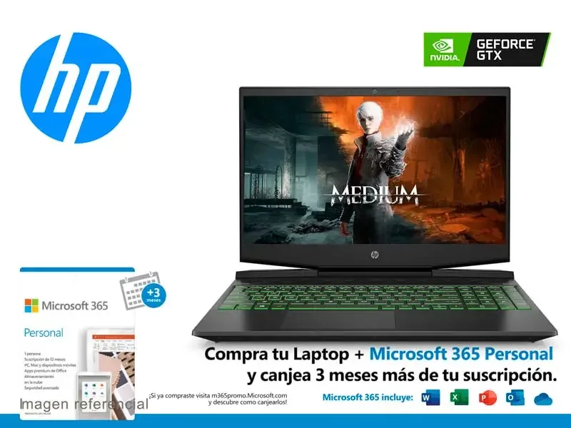 Laptop HP Pavilion Gaming 15-dk1043la Intel Core i5-10300H 8GB/SSD512GB/V4GB 1650/15.6" W10H