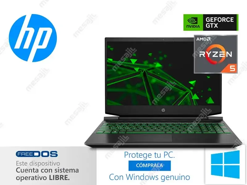 Laptop HP Pavilion Gaming 15-EC2501LA AMD Ryzen 5-5600H 8GB/SSD256GB/V4GB GT1650/15.6" No incluye windows