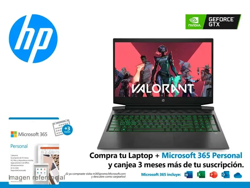 Laptop HP Pavilion Gaming 16-a0001la Intel Core i5-10300H 8GB/SSD 512GB/V4GB /W10H/16.1"