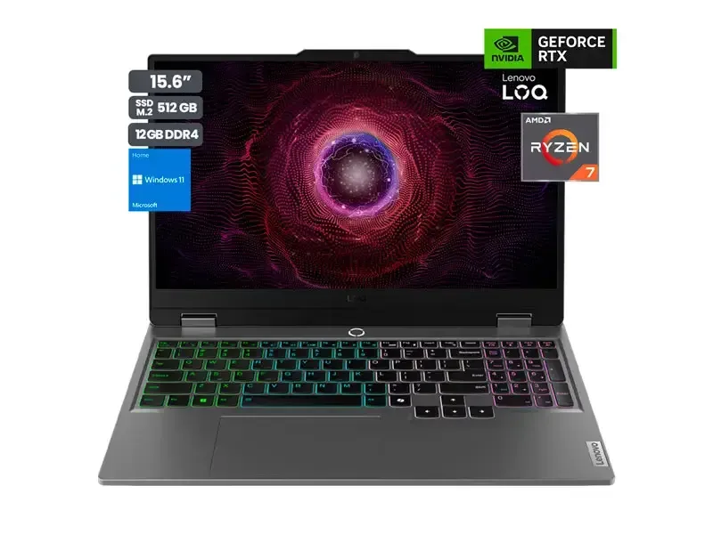 Laptop Lenovo Gaming LOQ 15ARP9 Ryzen 7-7435HS 12GB SSD512GB RTX4050 6GB 15.6" FHD W11Home