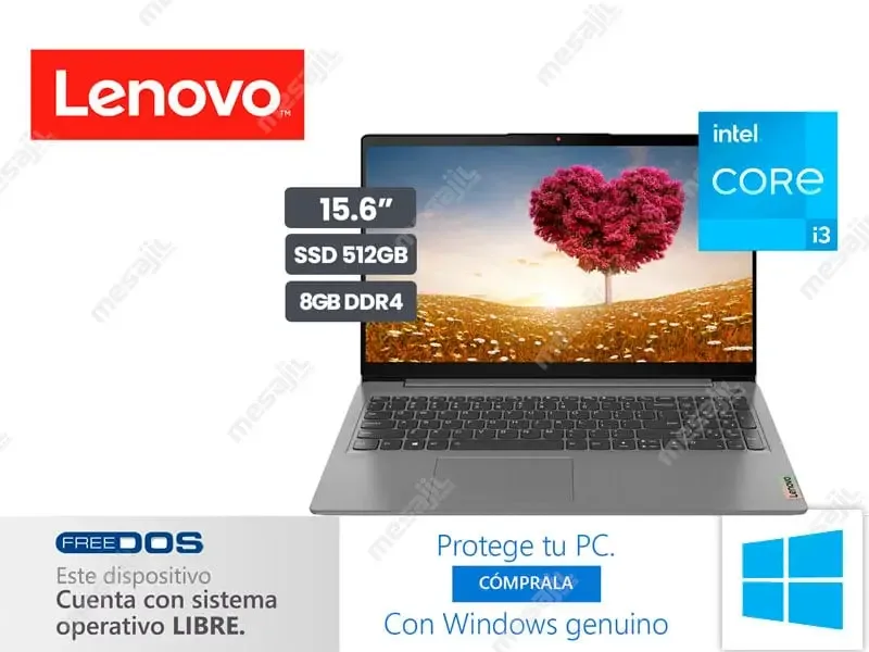Laptop Lenovo IdeaPad 3 15IAU7 Intel Core i3-1215U 8GB/SSD512GB/15.6"/FreeDos