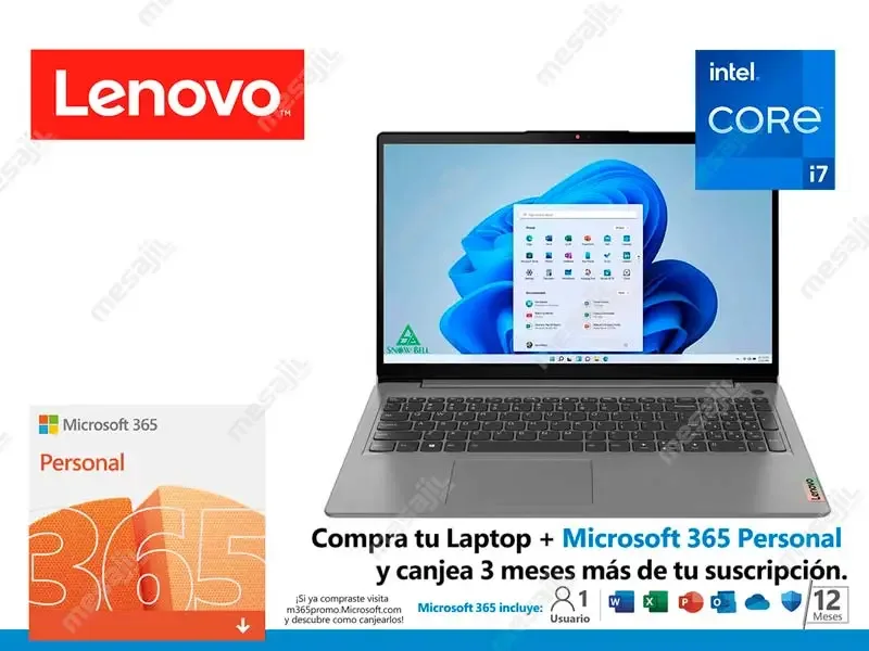 Laptop Lenovo IdeaPad 3 15ITL6 Intel i7-1165G7 16GB/SSD M.2 512GB/15.6"/W11home