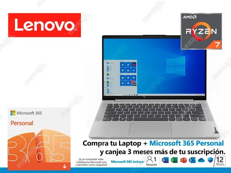 Laptop Lenovo IdeaPad 5 14ALC05 AMD Ryzen 7 5700U 16GB/SSD256GB/14" FHD/W10H Platinum Grey
