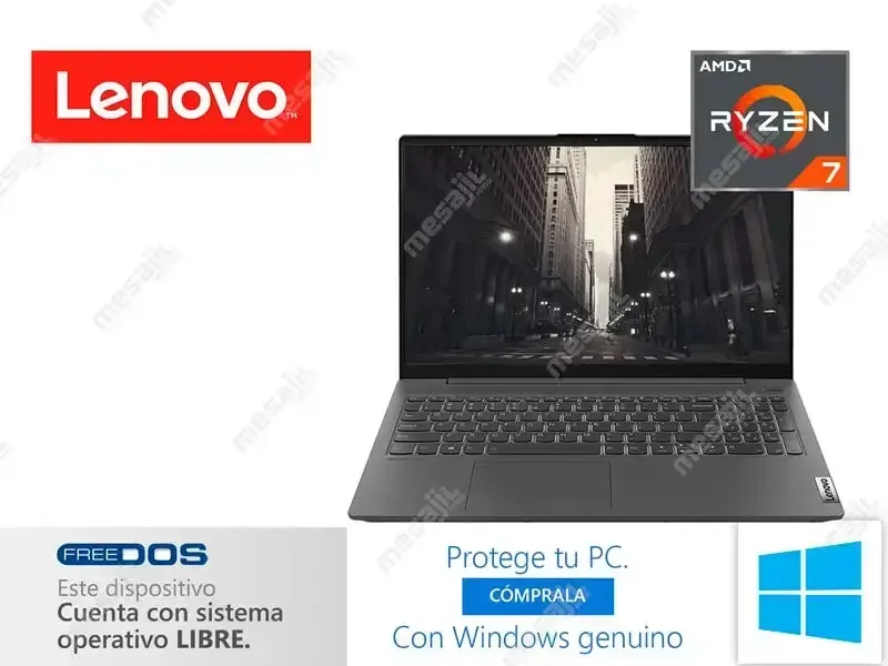 Laptop Lenovo IdeaPad 5 15ALC05 AMD Ryzen 7 5700U 16GB/SSD256GB+ 1TB/15.6" No incluye windows