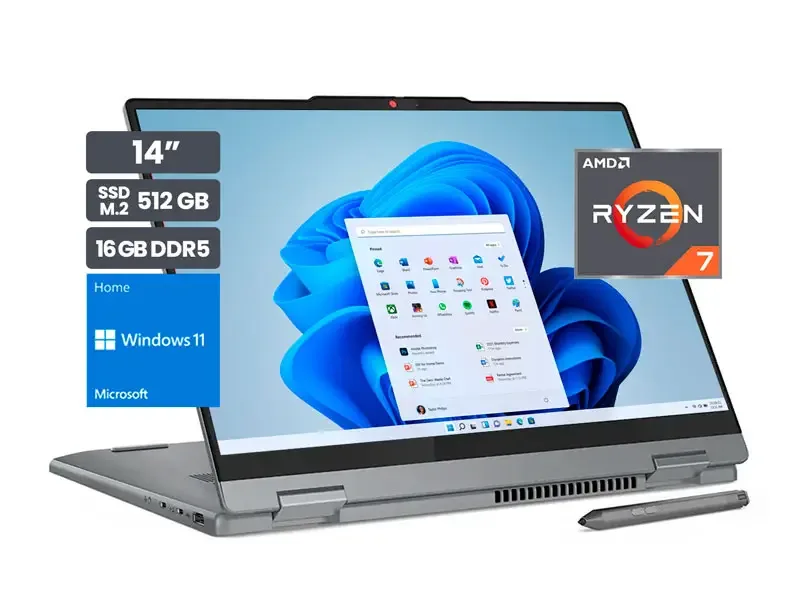 Laptop Lenovo IdeaPad 5 2 en 1 14AHP9 AMD Ryzen 7 8845HS 16GB SSD512GB 14" Multi-Touch  W11H