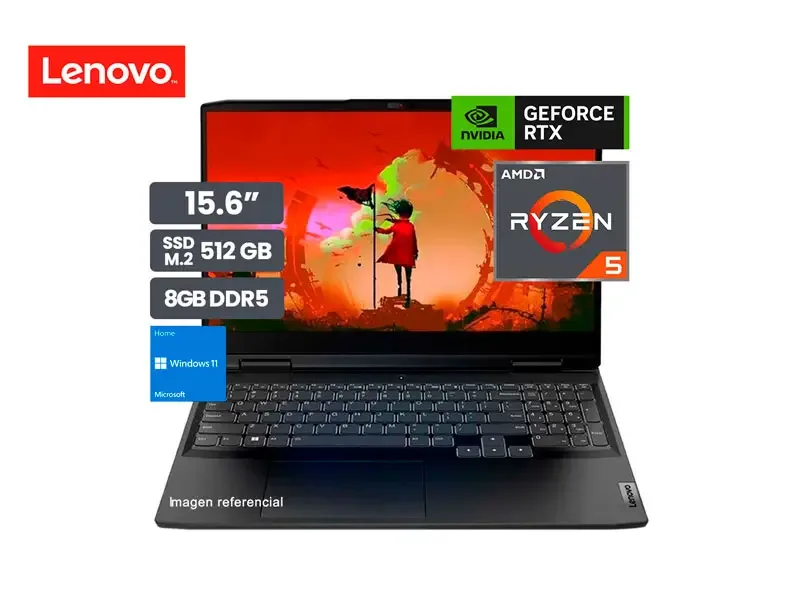 Laptop Lenovo IdeaPad  Gamer 3 15ARH7 AMD Ryzen 5 6600H 8GB/SSD512GB/V4GB RTX3050/15.6" FHD/W11h