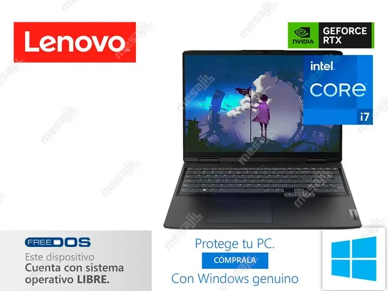 Laptop Lenovo IdeaPad  Gaming 3 15IAH7 Intel i7-12650H 16GB/SSD512GB/V4GB RTX3050/15.6" FHD/NO Incluye Windows