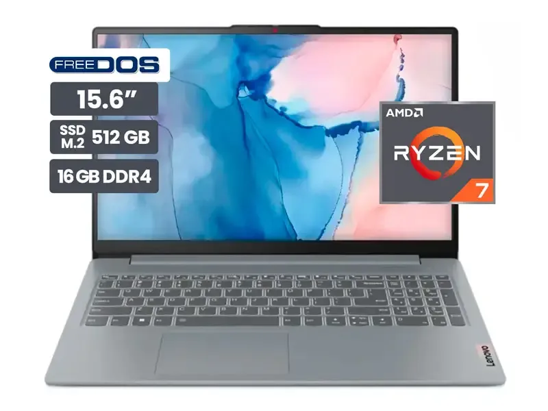 Laptop Lenovo IdeaPad Slim 3 15.6" AMD Ryzen 7 5825U 16GB SD512GB No incluye Windows