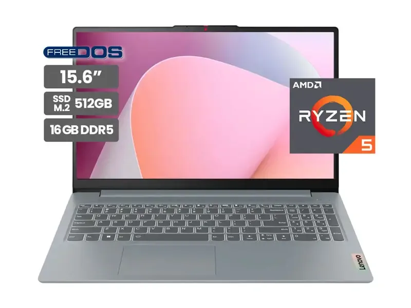 Laptop Lenovo IdeaPad Slim 3 15AMN8 15.6" AMD Ryzen 5 7520U 16GB SD512GB No incluye Windows