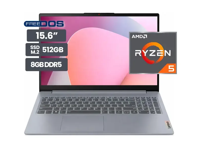 Laptop Lenovo IdeaPad Slim 3 15AMN8 15.6" AMD Ryzen 5 7520U 8GB SD512GB No incluye Windows