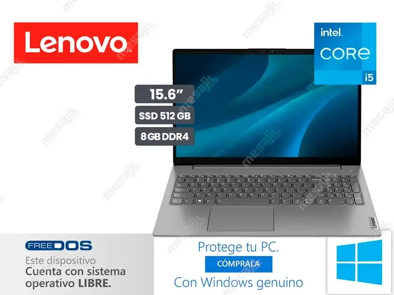 Laptop Lenovo IdeaPad V15 Intel Core i5-1235U 8GB/SSD512GB/15.6"/No incluye windows
