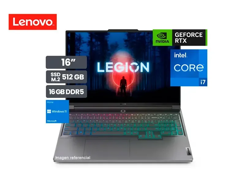 Laptop Lenovo Legion 5 16IRH8 Intel i7-13700H 16GB/SSD512GB/RTX4060 8GB/16" WQXGA/W11H