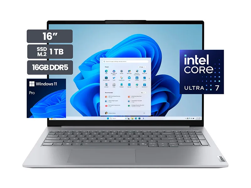 Laptop Lenovo ThinkBook 16 G8 16" Intel Core Ultra 7 255H 16GB SSD1TB W11 Pro