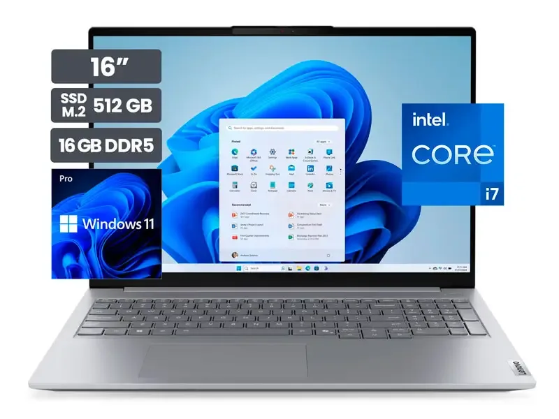 Laptop Lenovo Thinkbook 16 G8 IAL 16" Intel Core 7-255H 16GB SSD 512GB  Wind11Pro