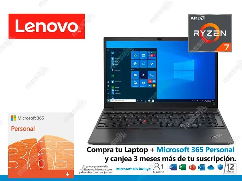 Laptop Lenovo ThinkPad E15 Gen3 ADM Ryzen 7-5700U 8GB/SSD 512GB/15.6"  W10Pro